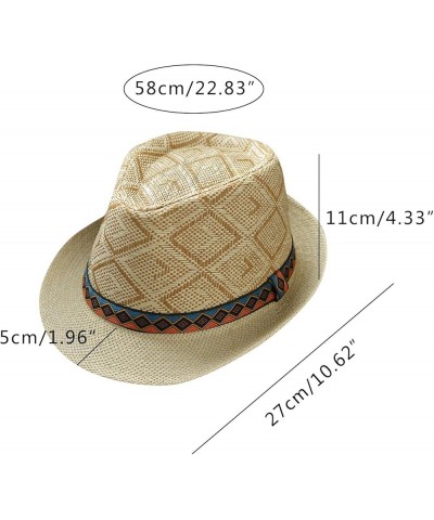 Men and Women Retro Jazz Hat Bohemian Style British Sun Hat Travel Sun Hat Stray Deal Roll up Blue-5 $10.74 Sun Hats