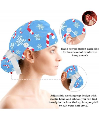 Christmas Snowflakes Classic Working Cap Adjustable Tie Back Hat Ponytail Holder Hair Accessories Color 5 $10.82 Skullies & B...