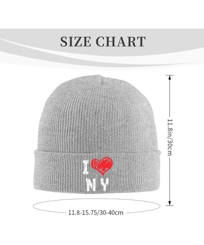 I Love New York Beanie Hat Men Winter Warm Hat Women Knit Stocking Hat Slouchy Skull Cap Knitted Hat Black Gray $11.14 Skulli...