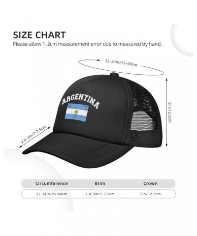 Flag of Argentina Baseball Hat Adjustable Solid Color Mesh Baseball Cap for Men Women Black Black $11.67 Baseball Caps