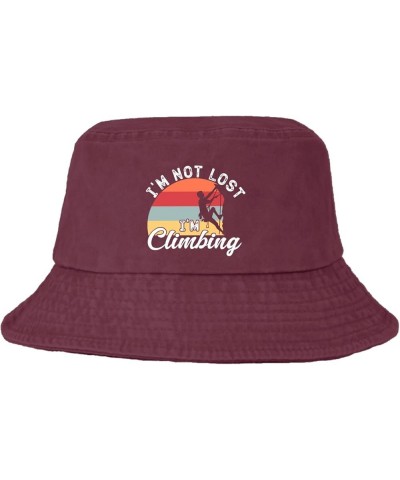 I'm Not Lost I'm Climbing Bucket Hat Bucket Hat Trendy Women Hats for Hiking Accessories for Dance Must Deep Rose $8.81 Bucke...