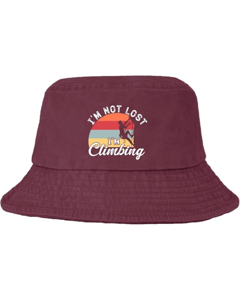 I'm Not Lost I'm Climbing Bucket Hat Bucket Hat Trendy Women Hats for Hiking Accessories for Dance Must Deep Rose $8.81 Bucke...