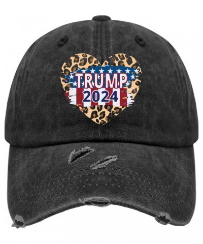 Trump 2024 for President Leopard Heart Hat for Mens Washed Distressed Baseball Caps Vintage Washed Ball Cap Quick Dry $12.97 ...