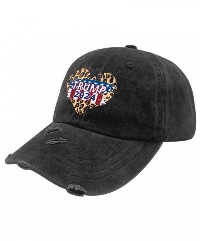 Trump 2024 for President Leopard Heart Hat for Mens Washed Distressed Baseball Caps Vintage Washed Ball Cap Quick Dry $12.97 ...