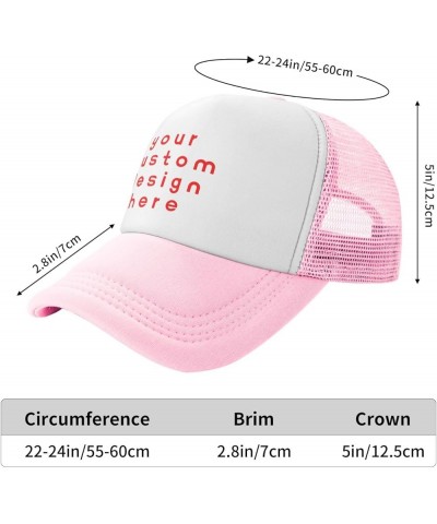 Custom Hats Add Your Own Photo Logo or Picture Design Your Trucker Hats Pink $7.77 Baseball Caps