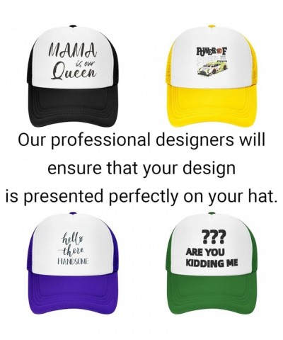 Custom Hats Add Your Own Photo Logo or Picture Design Your Trucker Hats Pink $7.77 Baseball Caps