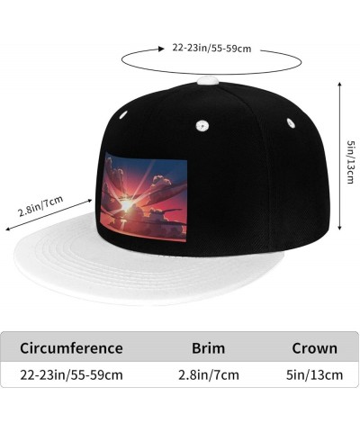 Sunrise Landscape on Cloudy Day Snapback Hat for Men Women Baseball Cap Trucker Flat Bill Hats Dad Caps White $11.88 Baseball...