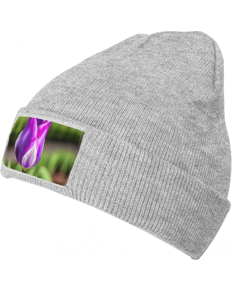 Purple Tulip Velvety Tufted Style,Stretchable Brimless Hat,Knitted Woolen Cap $10.05 Skullies & Beanies