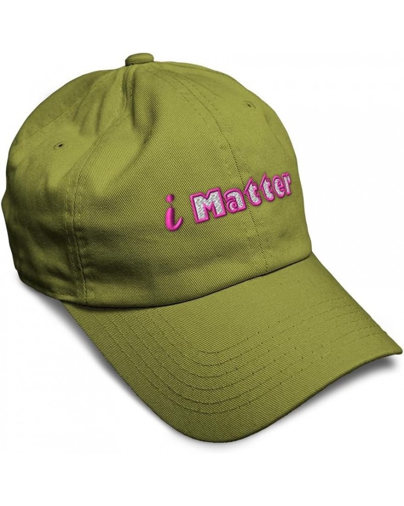 Soft Baseball Cap I Matter Style B Cotton Dad Hats for Men & Women Olive Green $11.60 Baseball Caps