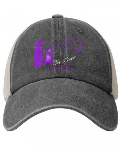 Hope for A Cure Epilepsy Awareness Retro Mesh Baseball Cap Men Women Sport Caps Trucker Hat Deep Heather $13.91 Baseball Caps