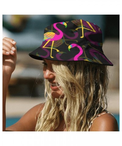 Cool Bucket Hats Flamingo Bucket Hats Flamingo Flodable Hats Fishing Accessories for Dance Must Haves Flamingo 4 $9.30 Bucket...