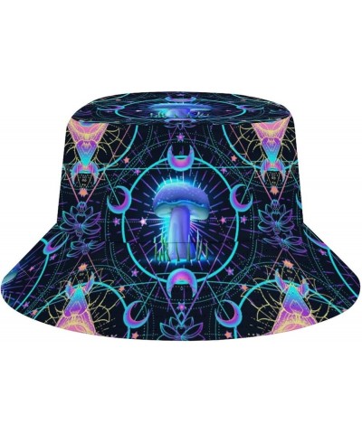 Trippy Psychedelic Mushroom Bucket Hat Summer Beach Sun Hat Packable Unisex Print Fisherman Cap for Summer Vacation Travel Tr...