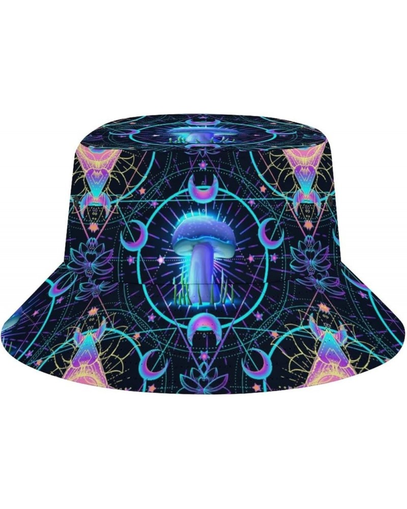 Trippy Psychedelic Mushroom Bucket Hat Summer Beach Sun Hat Packable Unisex Print Fisherman Cap for Summer Vacation Travel Tr...