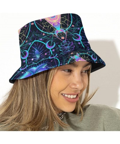 Trippy Psychedelic Mushroom Bucket Hat Summer Beach Sun Hat Packable Unisex Print Fisherman Cap for Summer Vacation Travel Tr...