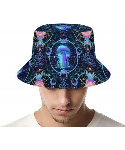 Trippy Psychedelic Mushroom Bucket Hat Summer Beach Sun Hat Packable Unisex Print Fisherman Cap for Summer Vacation Travel Tr...