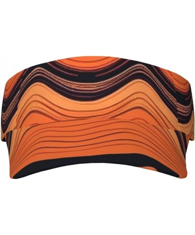 Sun Visor Hat Adjustable Empty Top Baseball Cap Orange Wavy Stripes Sun Hats for Women Men Sunscreen Visor Caps Summer Beach ...