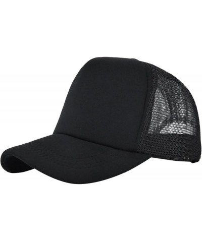 Mens and Womens Sponge Color Matching Simple Casual Peaked Cap Travel Holiday Sports Baseball Cap Visor Girl Black $7.79 Visors