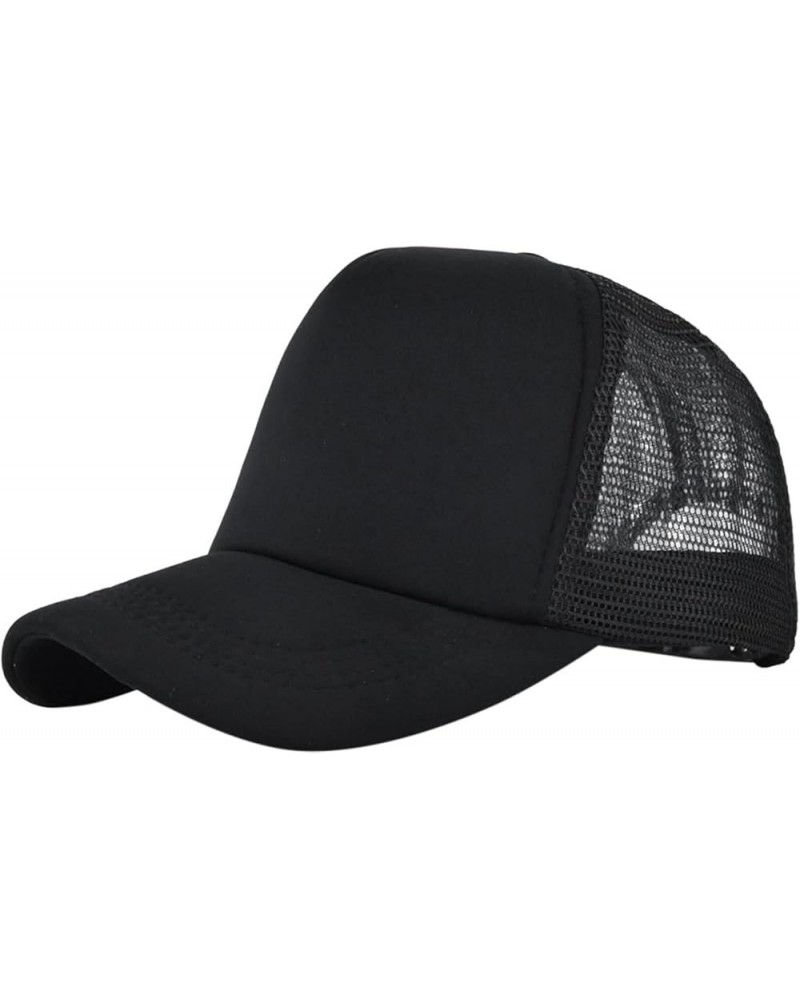 Mens and Womens Sponge Color Matching Simple Casual Peaked Cap Travel Holiday Sports Baseball Cap Visor Girl Black $7.79 Visors