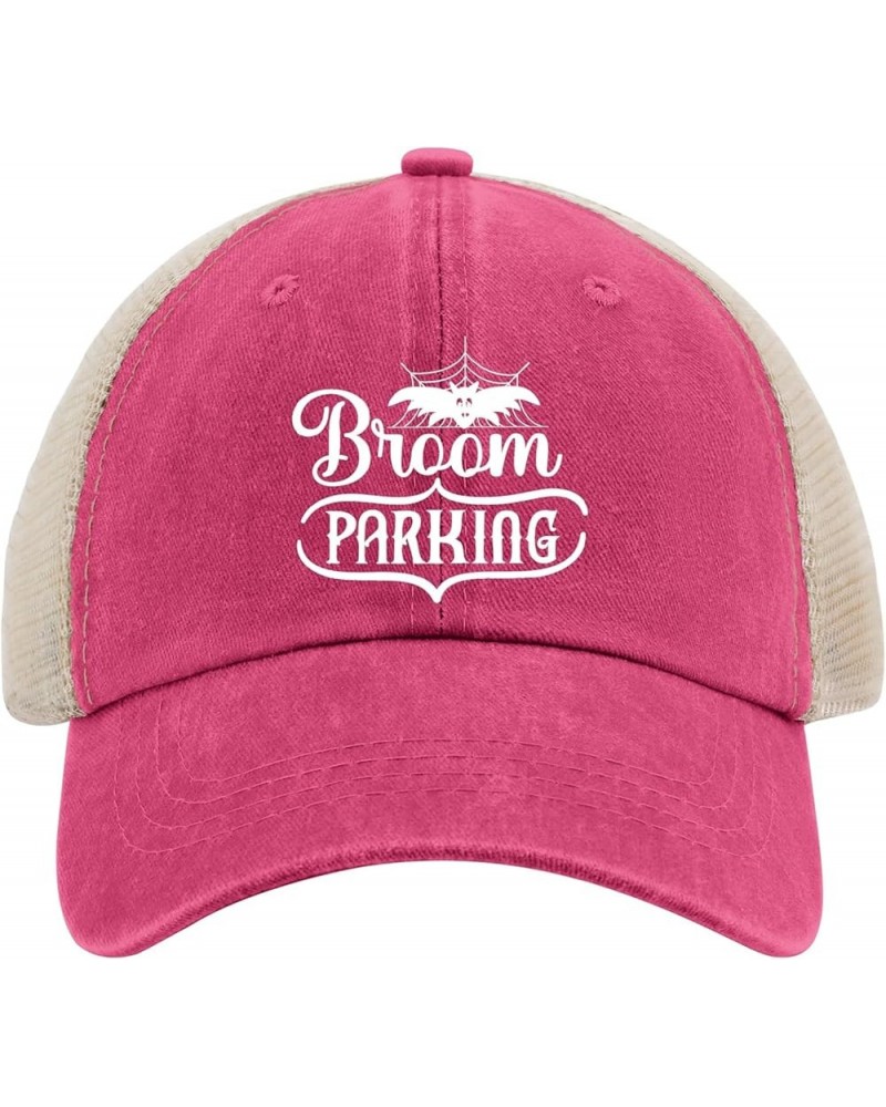 Broom Parking with a bat hat Camp hat Running hat Men Gifts for Daughter Summer Cap Rose Red02 $11.33 Sun Hats