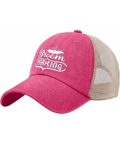 Broom Parking with a bat hat Camp hat Running hat Men Gifts for Daughter Summer Cap Rose Red02 $11.33 Sun Hats