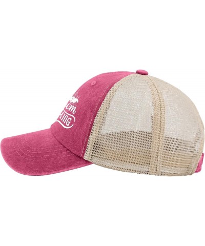 Broom Parking with a bat hat Camp hat Running hat Men Gifts for Daughter Summer Cap Rose Red02 $11.33 Sun Hats