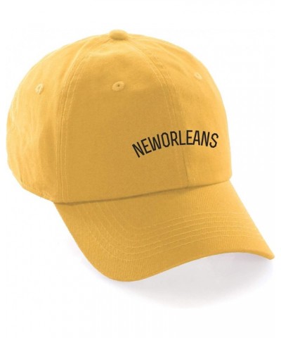 USA Cities Baseball Dad Hat Cap Cotton Unstructure Low Profile Strapback New Orleans Yellow Black $12.21 Baseball Caps