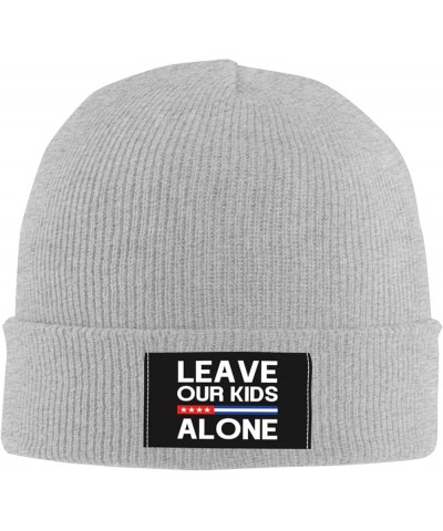 Leave Our Kids Alone Winter Beanie Hats for Men Women,Warm Cozy Knitted Cuffed Skull Cap Gray $10.67 Skullies & Beanies