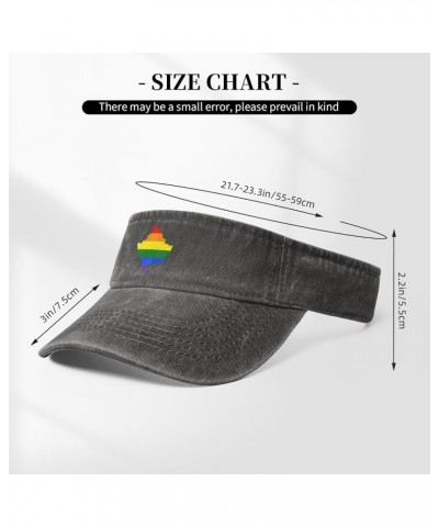 LGBT Flag Map of Kosovo Sun Hat Sun Visor Hats for Women Men Baseball Cap Golf Hats Deep Heather $11.12 Visors