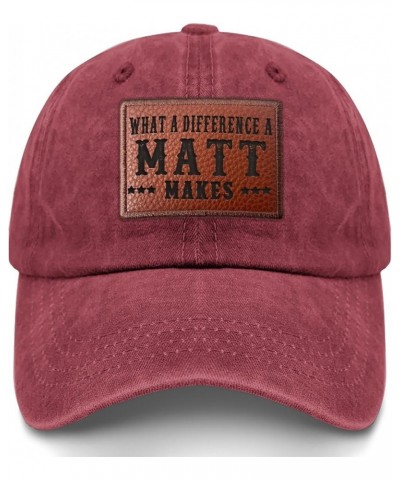 What a Difference a matt Makes Name matt Golf hat Humor Summer Caps Gifts for Men Who Like Engraved,Outdoor Caps Deep Rose $1...