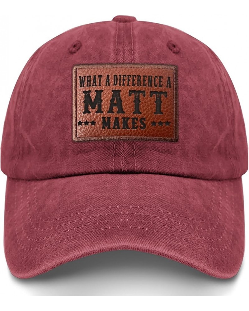 What a Difference a matt Makes Name matt Golf hat Humor Summer Caps Gifts for Men Who Like Engraved,Outdoor Caps Deep Rose $1...