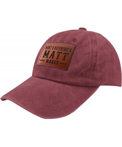 What a Difference a matt Makes Name matt Golf hat Humor Summer Caps Gifts for Men Who Like Engraved,Outdoor Caps Deep Rose $1...