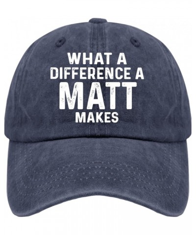 What A Difference A Matt Makes Dad Hat Retro Trucker Womens Black Runners Hat for Dad Gift Hat Slogan Hat Running Navy Blue $...