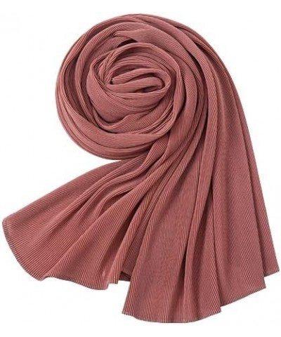 Pleated Chiffon Scarf for Women - Lightweight Solid Color Hijab Scarves - Sun-Proof Shawls Wrap for Evening Dresses Mauve $9....