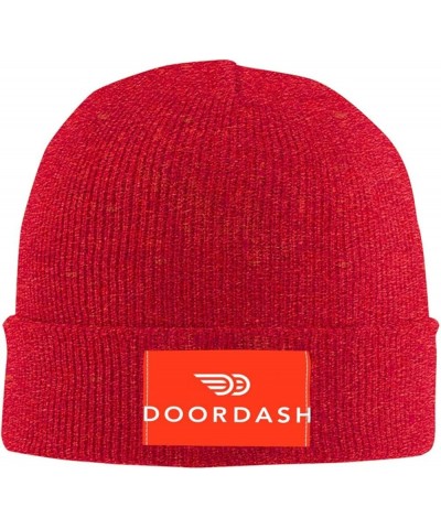 Doordash Knit Hat Cap Beanie Warm Knitted Woolen Hats Fashionable Adults Stretch Black Red $10.54 Skullies & Beanies