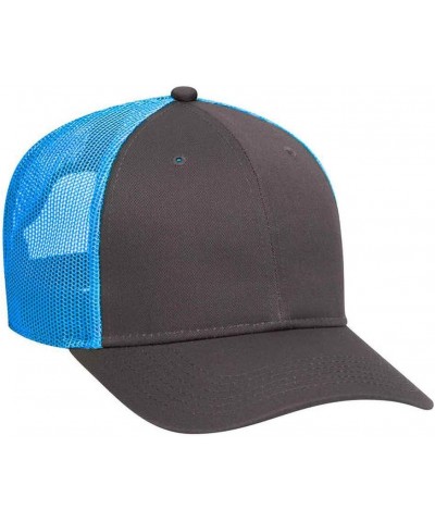 6 Panel Blend Twill Structured Low Profile Mesh Back Snapback Trucker Hat Ch.gry/Ch.gry/N.blue $10.15 Baseball Caps