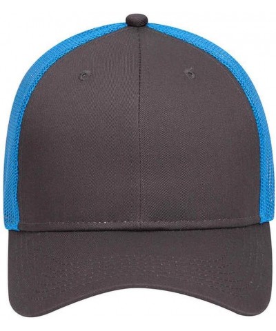 6 Panel Blend Twill Structured Low Profile Mesh Back Snapback Trucker Hat Ch.gry/Ch.gry/N.blue $10.15 Baseball Caps