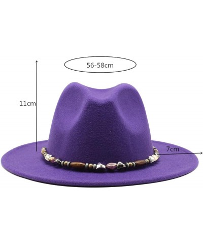 Women's Casual Wide Brim Fedora Hat Male Vintage Panama Hat with Belt Packable Plain Colours Trilby Hat White $17.80 Fedoras