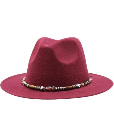 Women's Casual Wide Brim Fedora Hat Male Vintage Panama Hat with Belt Packable Plain Colours Trilby Hat White $17.80 Fedoras