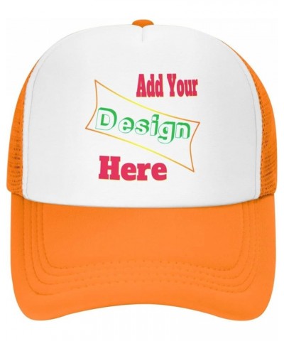 Custom Hats Your Design Here,Custom Name Hat,Custom Hat Design Your Own Classic Mens Womens Trucker Hat Orange-1 $8.78 Baseba...