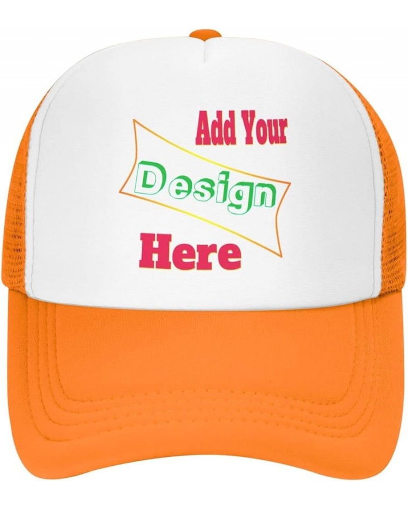 Custom Hats Your Design Here,Custom Name Hat,Custom Hat Design Your Own Classic Mens Womens Trucker Hat Orange-1 $8.78 Baseba...