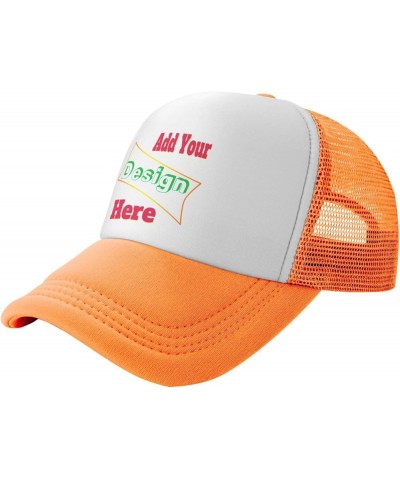 Custom Hats Your Design Here,Custom Name Hat,Custom Hat Design Your Own Classic Mens Womens Trucker Hat Orange-1 $8.78 Baseba...