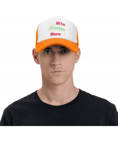 Custom Hats Your Design Here,Custom Name Hat,Custom Hat Design Your Own Classic Mens Womens Trucker Hat Orange-1 $8.78 Baseba...