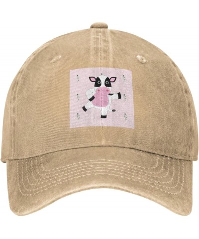 Black Cartoon Calf Picture Adult Cowboy Baseball Cap : Comfortable, Light Unisex Suitable for Outdoor Sports Travel Natural $...