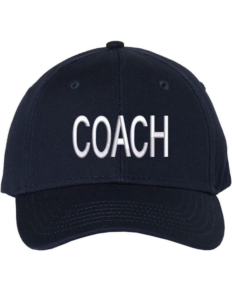 Coach Baseball Hat | Large Embroidered Coaches Uniform Head or Assistant Coach Sports Team Cap for Men & Women Navy Blue With...