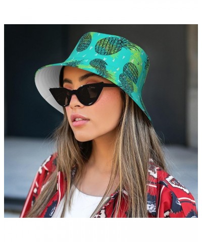 Unisex Pineapple Bucket Hat Beach Sun Hat Aesthetic Fishing Hat for Men Women Teens Sun Hats Pattern (2) $10.57 Sun Hats