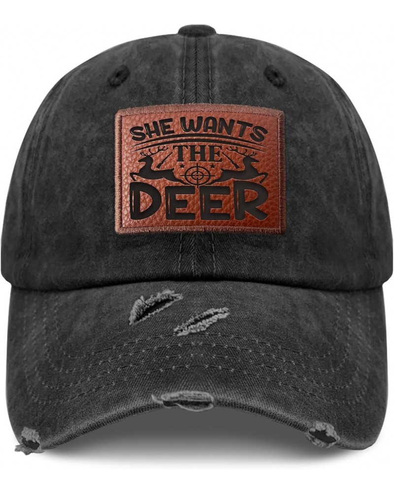 She Wants The Deer Baseball Hat Retro Hiking Caps Gifts for Mom Who Like Engraved,Beach Hats Suitable for Beach Accessories f...