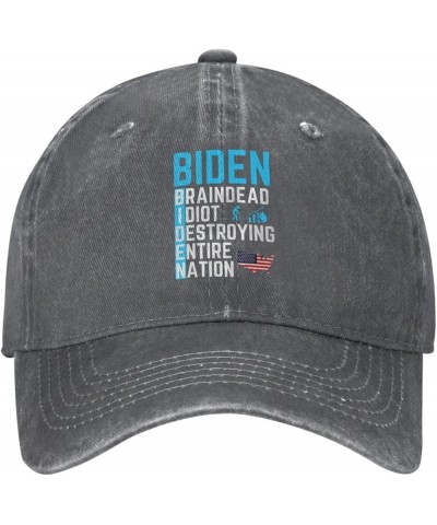 Braindead Idiot Destroying Entire Nation Anti Biden Gas Prices Baseball Cap Adult Hat Cowboy hat Trucker hat Black Deep Heath...