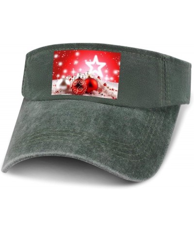 Sport Sun Visor Hat Adjustable Empty Top Baseball Cap Christmas Decoration Background Outdoor Sun Cap for Women Men Army Gree...