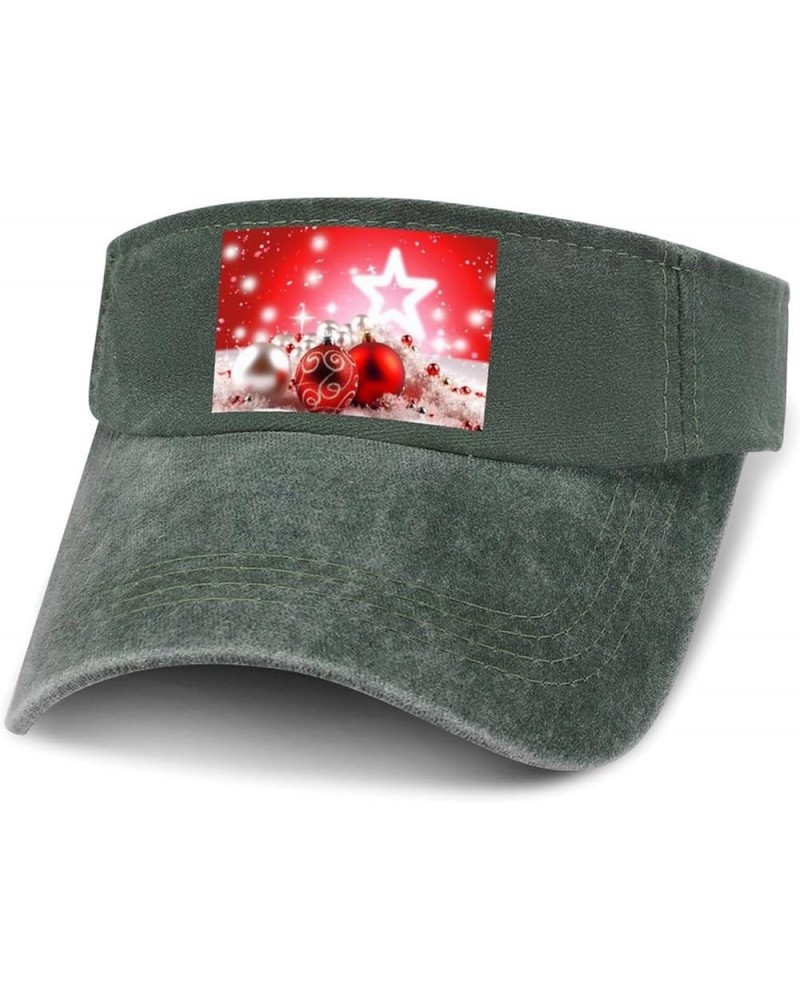 Sport Sun Visor Hat Adjustable Empty Top Baseball Cap Christmas Decoration Background Outdoor Sun Cap for Women Men Army Gree...