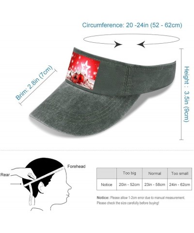 Sport Sun Visor Hat Adjustable Empty Top Baseball Cap Christmas Decoration Background Outdoor Sun Cap for Women Men Army Gree...